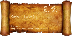 Reder István névjegykártya